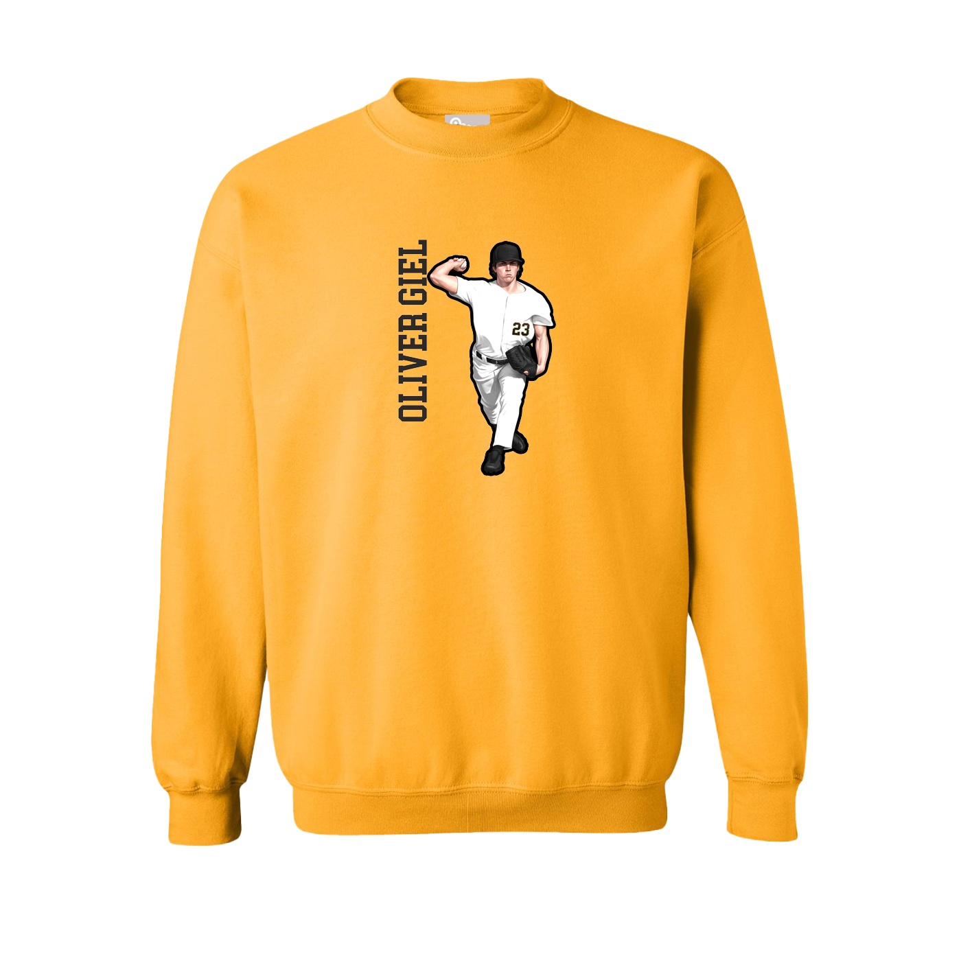 Fleece Crew — Name Vertical in Gold