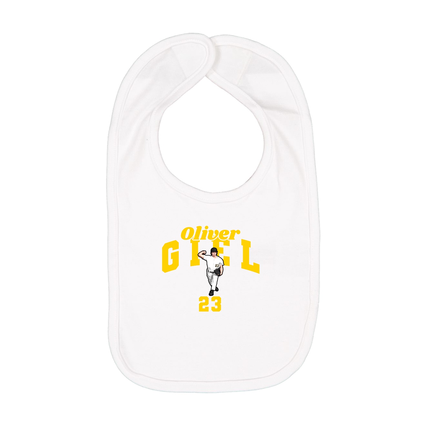 Infant Bib — Signature Arch in White