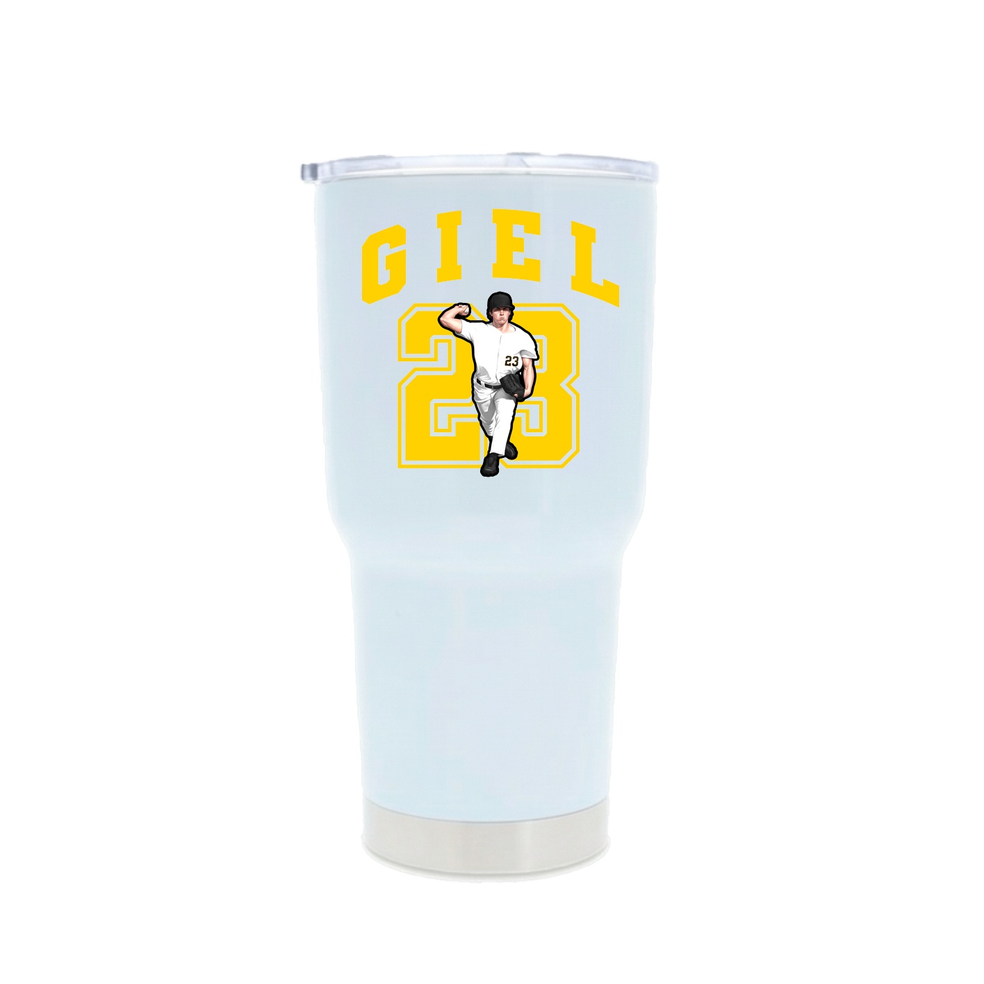 30oz Stainless Steel Tumbler — Number in White