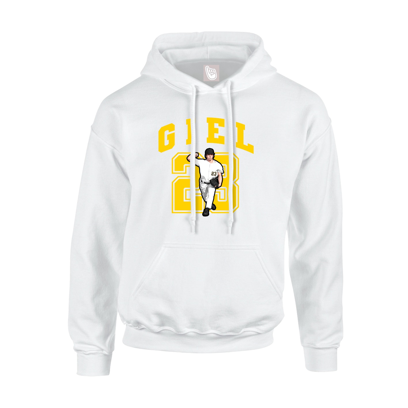 Hoodie — Number in White