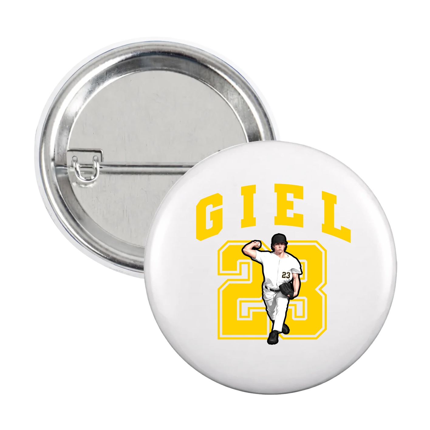 Game Day Button — Number in White