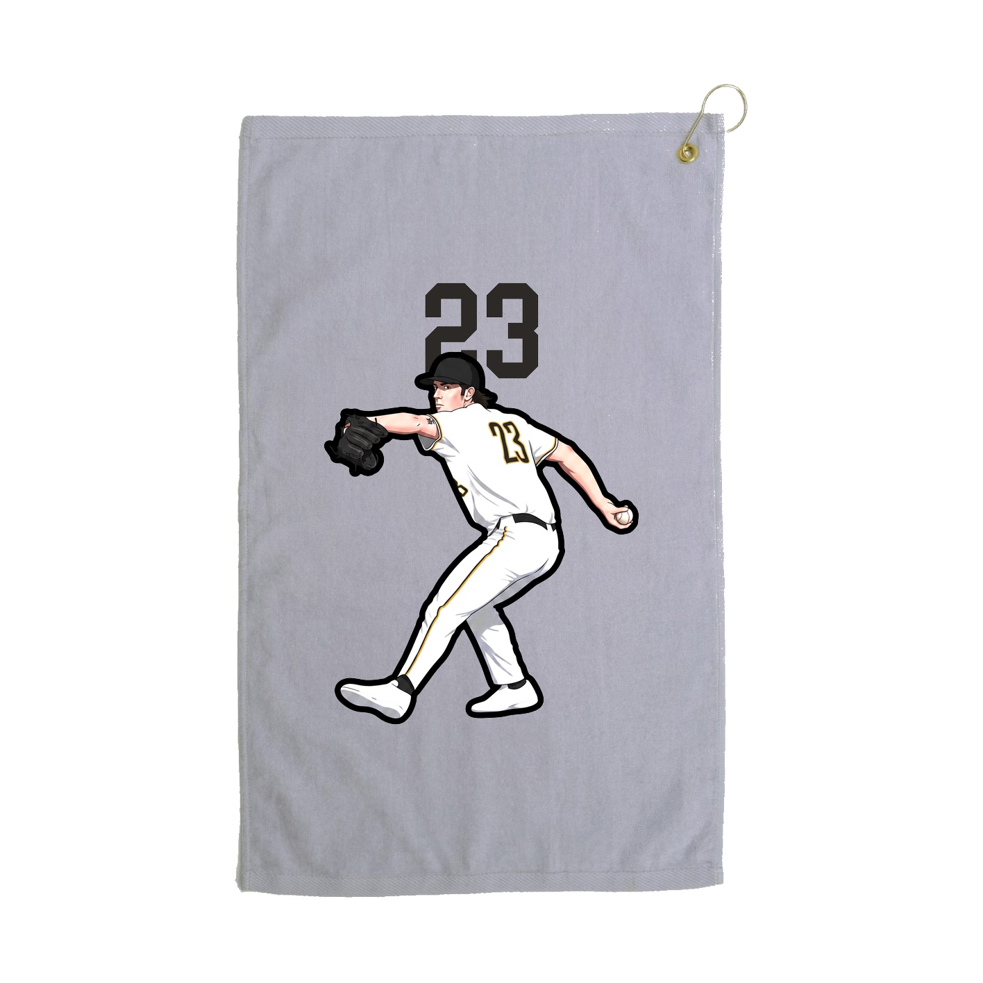 Golf Towel — Number Top in Grey