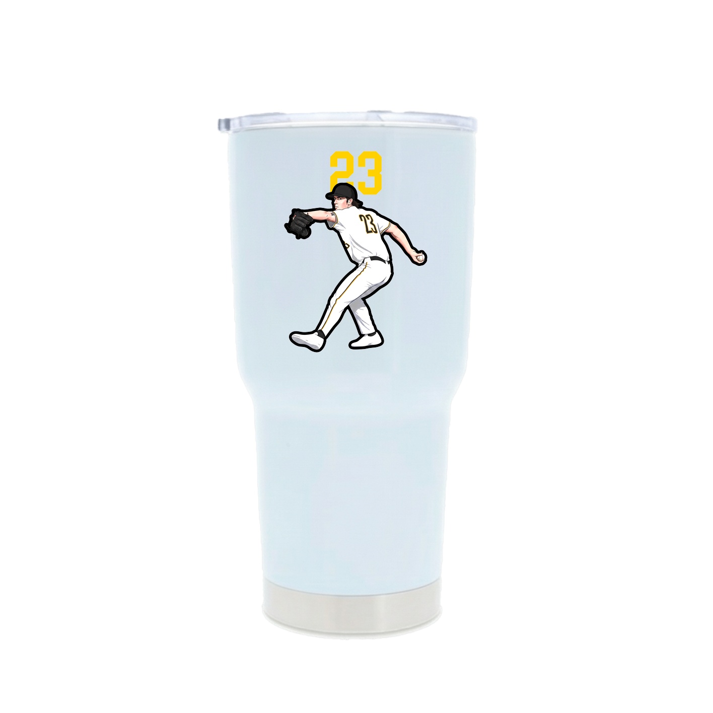 30oz Stainless Steel Tumbler — Number Top in White