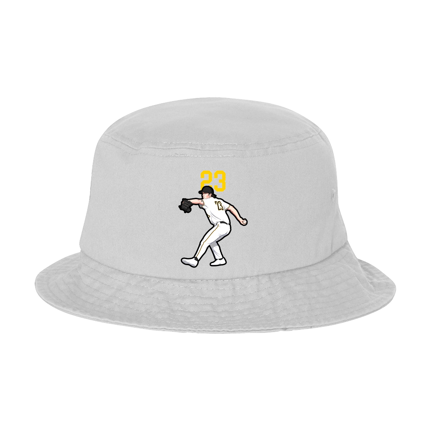 Bucket Cap — Number Top in White