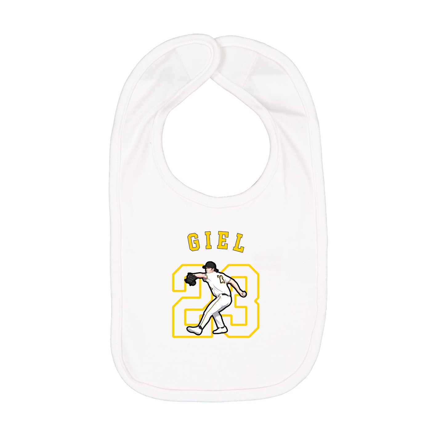 Infant Bib — Shirsey Arch in White