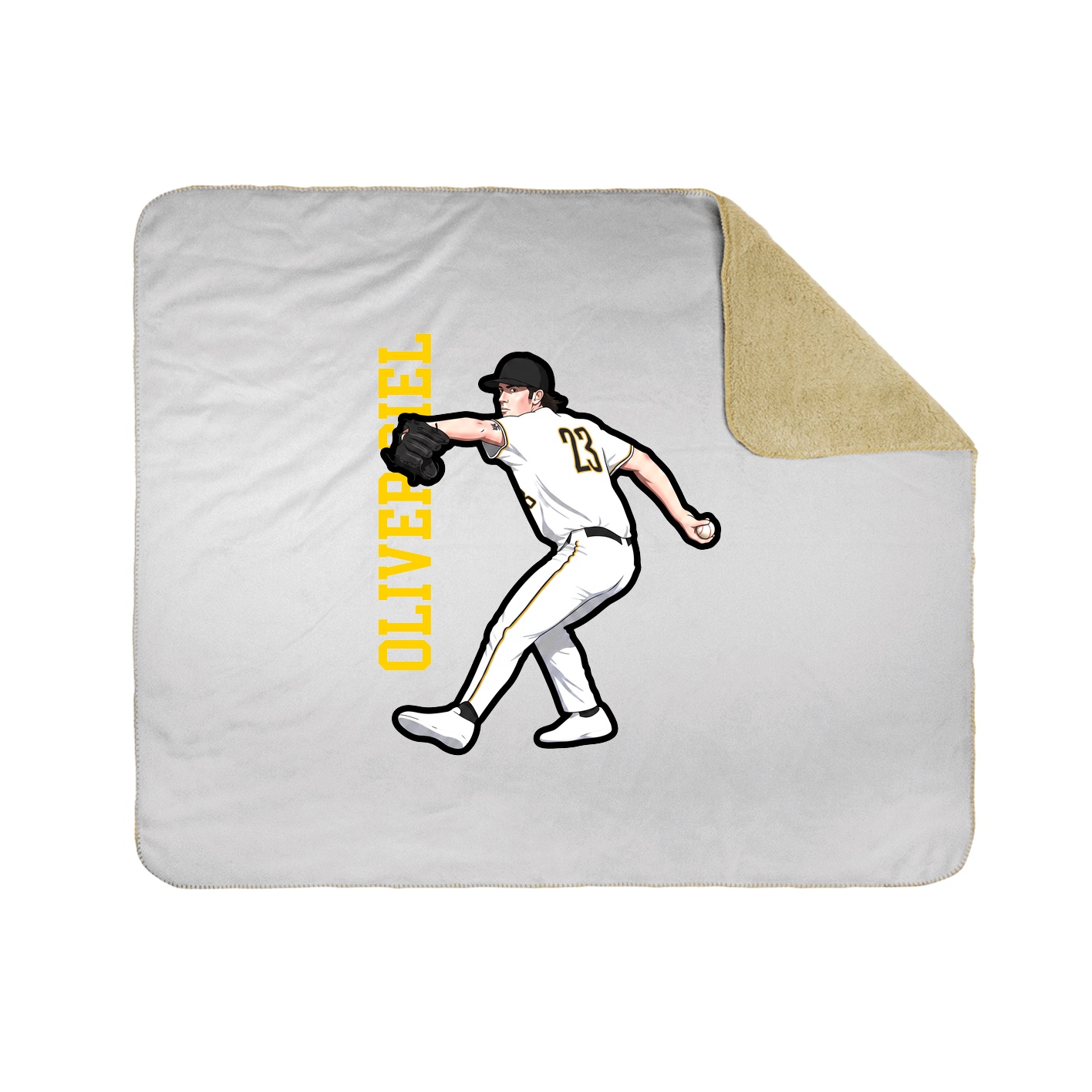 Throw Blanket — Name Vertical in White
