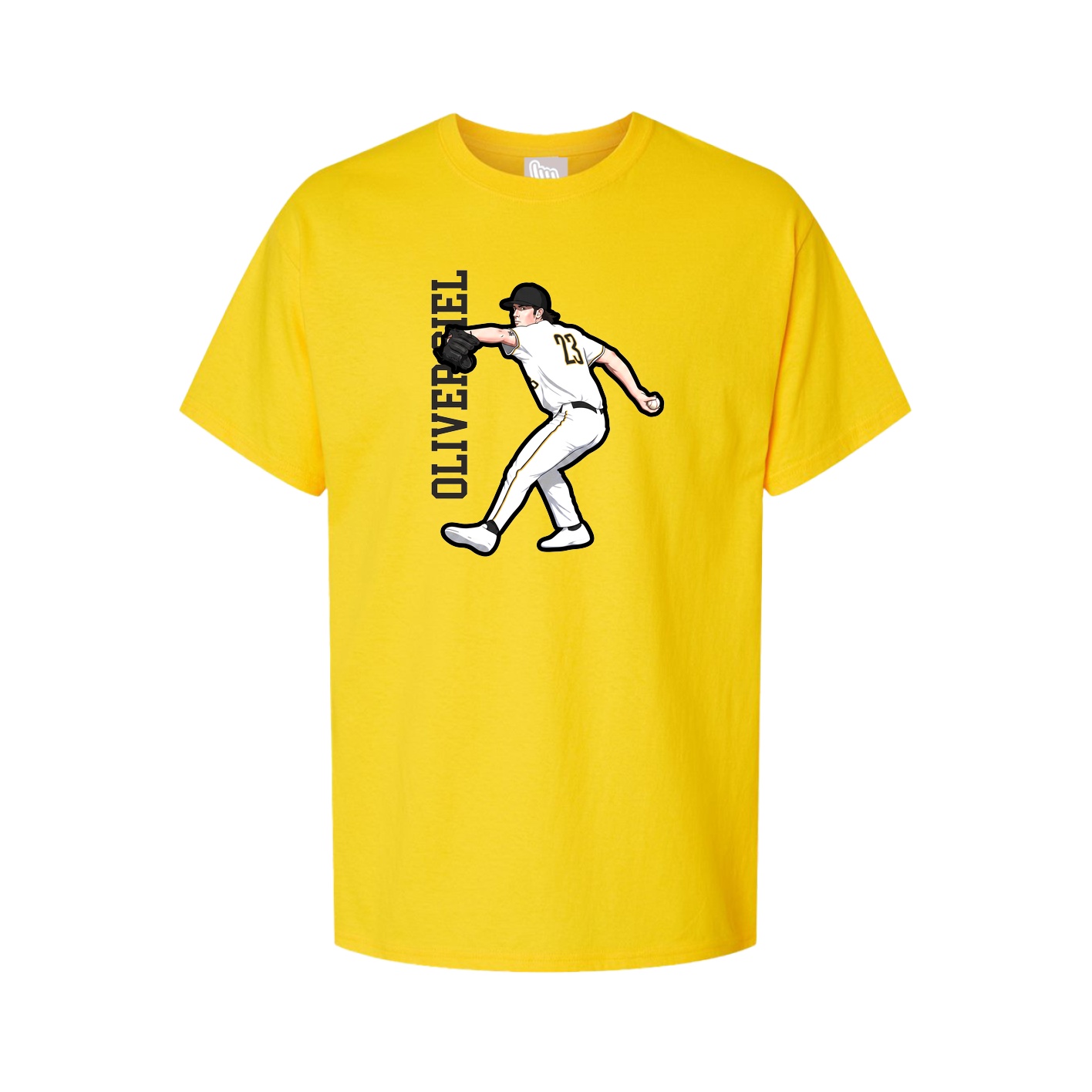 Youth Tee — Name Vertical in Gold