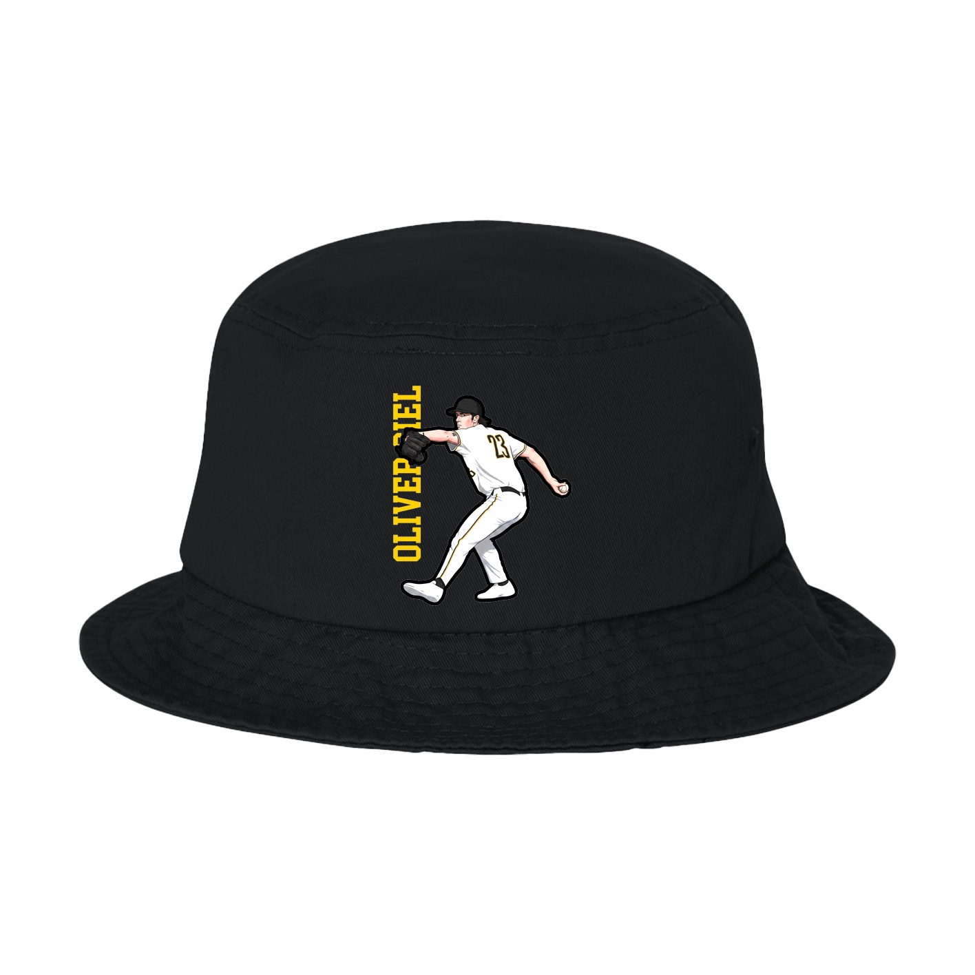 Bucket Cap — Name Vertical in Black