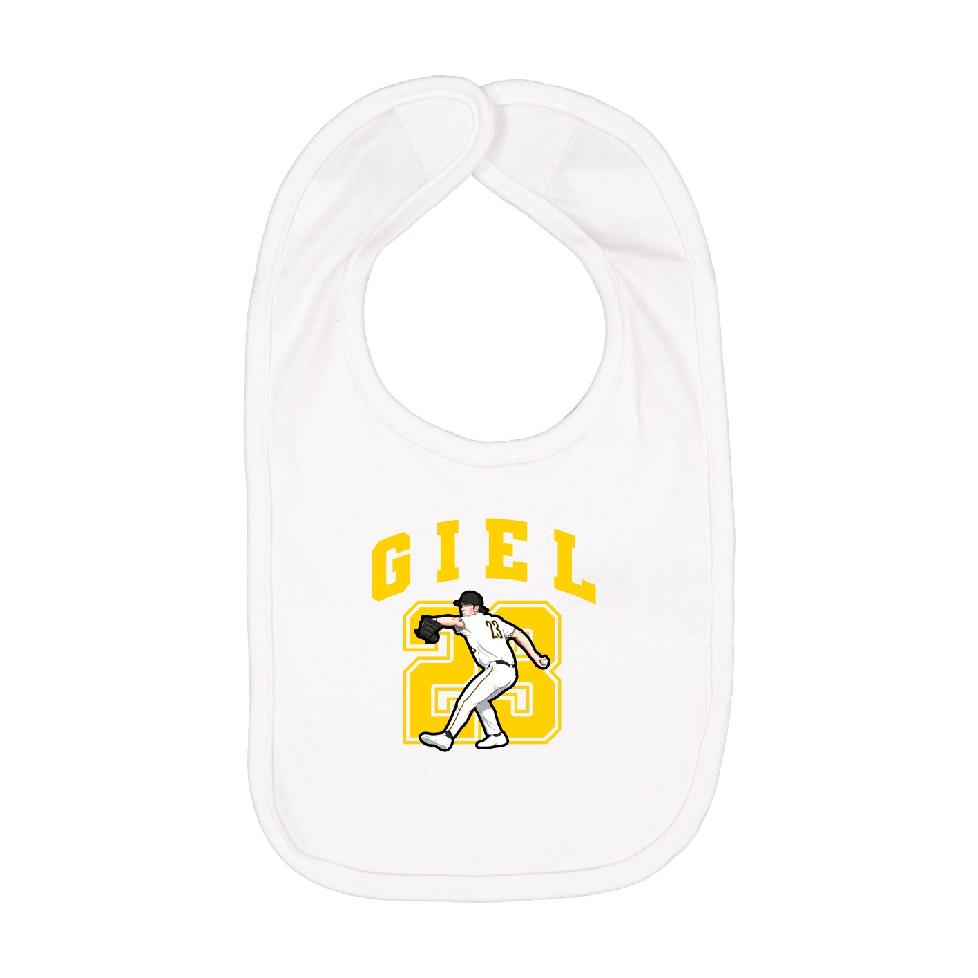 Infant Bib — Number in White