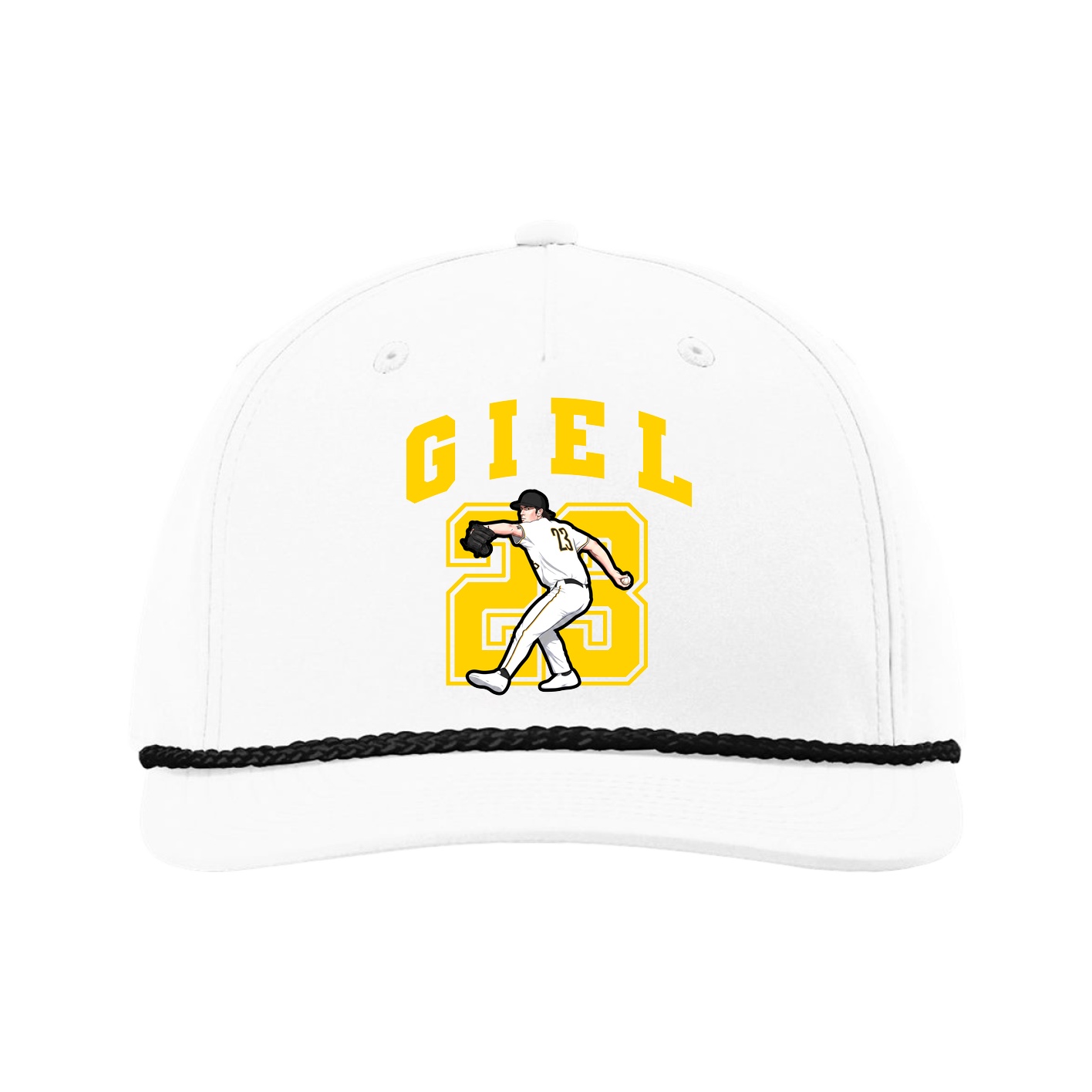 Five-Panel Classic Rope Cap — Number in White