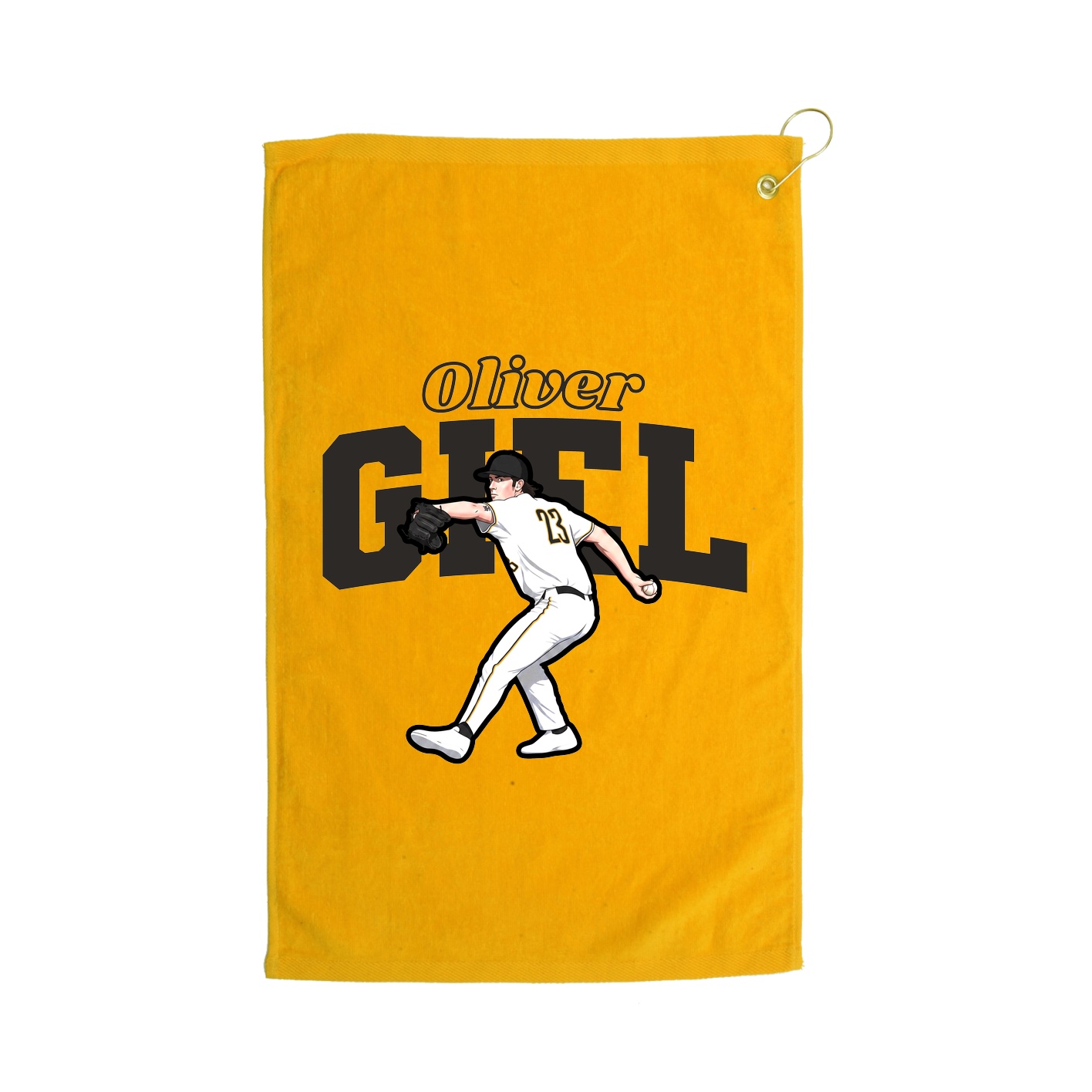 Golf Towel — Name Arch in Gold