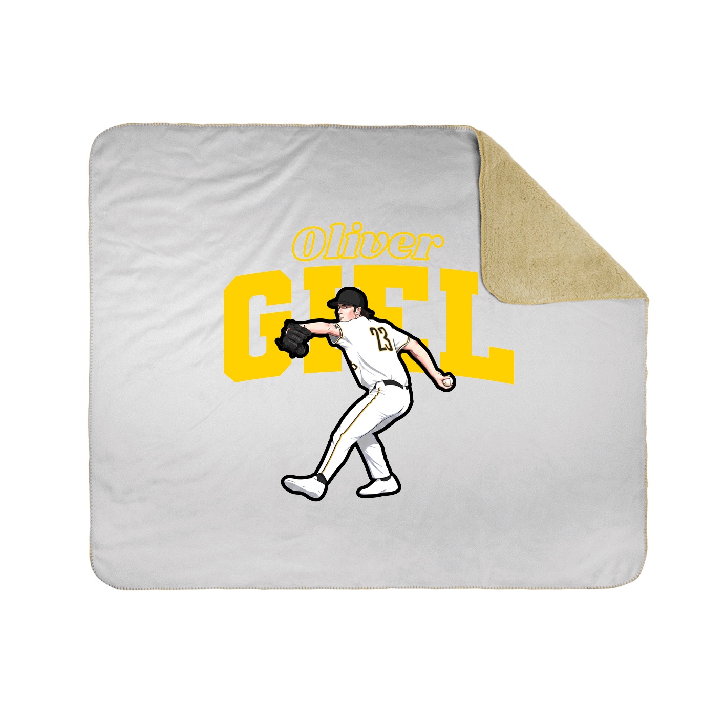 Throw Blanket — Name Arch in White