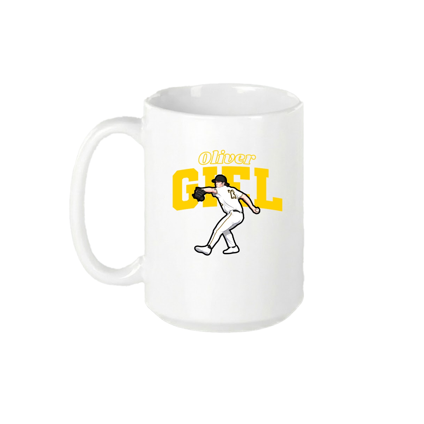 15oz Coffee Mug — Name Arch in White