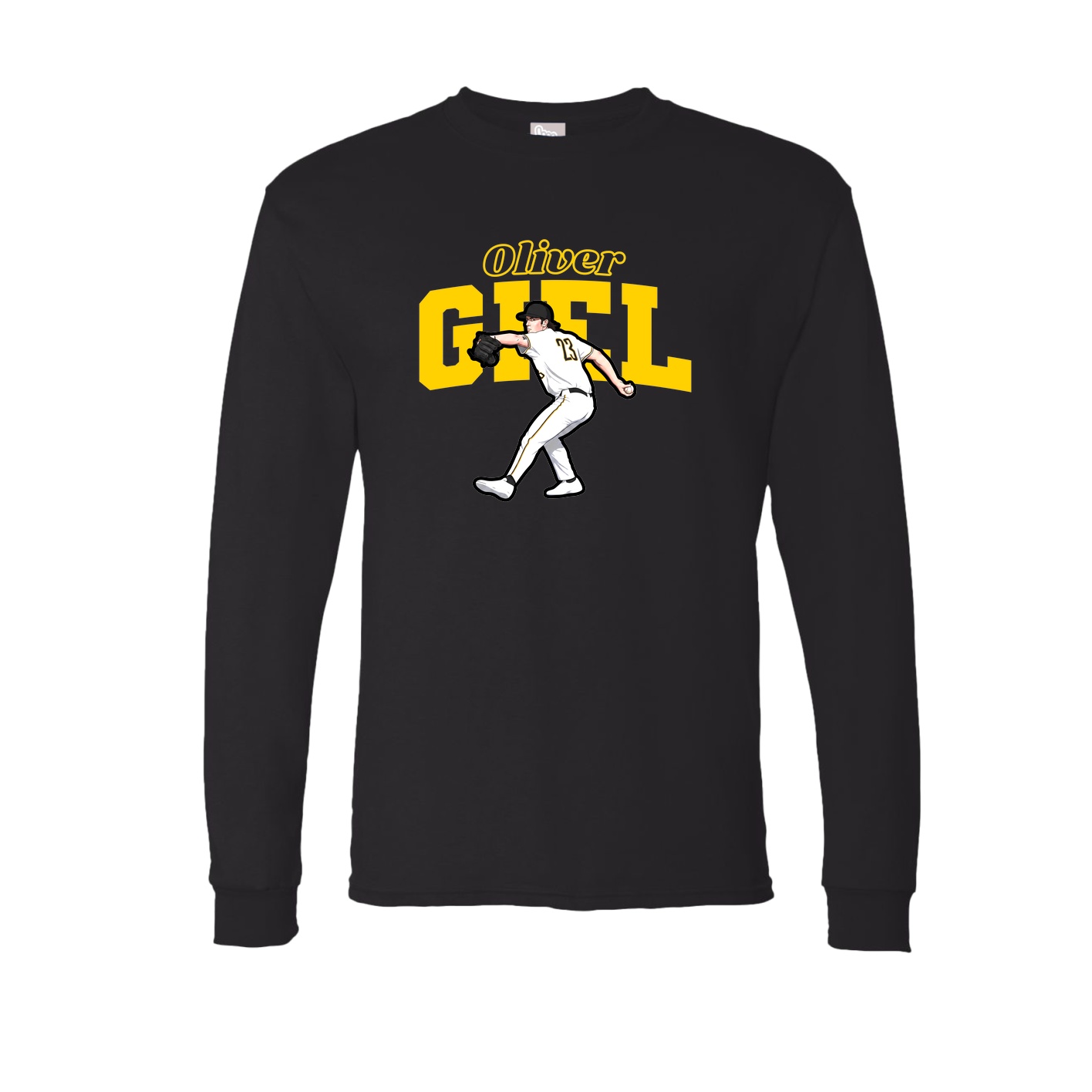 Long Sleeve Tee — Name Arch in Black