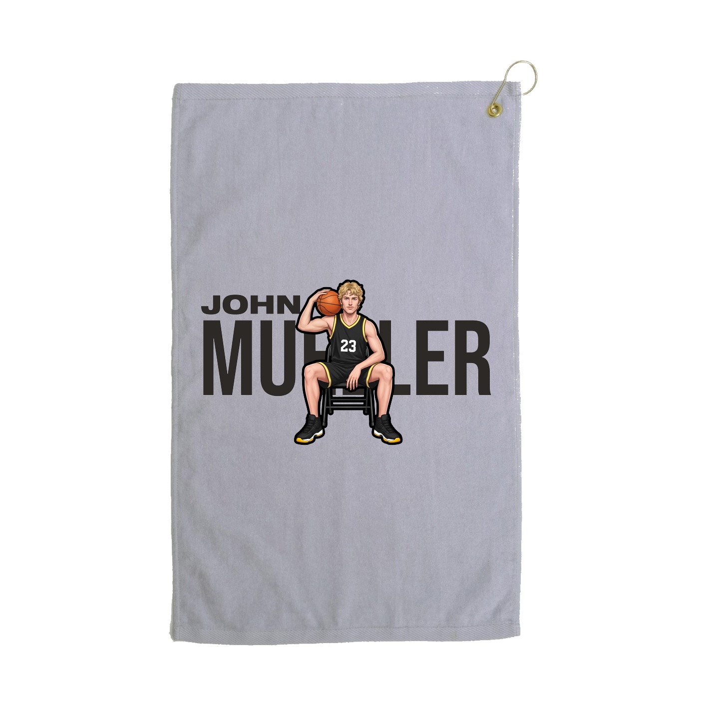 Golf Towel — Player Name in Grey