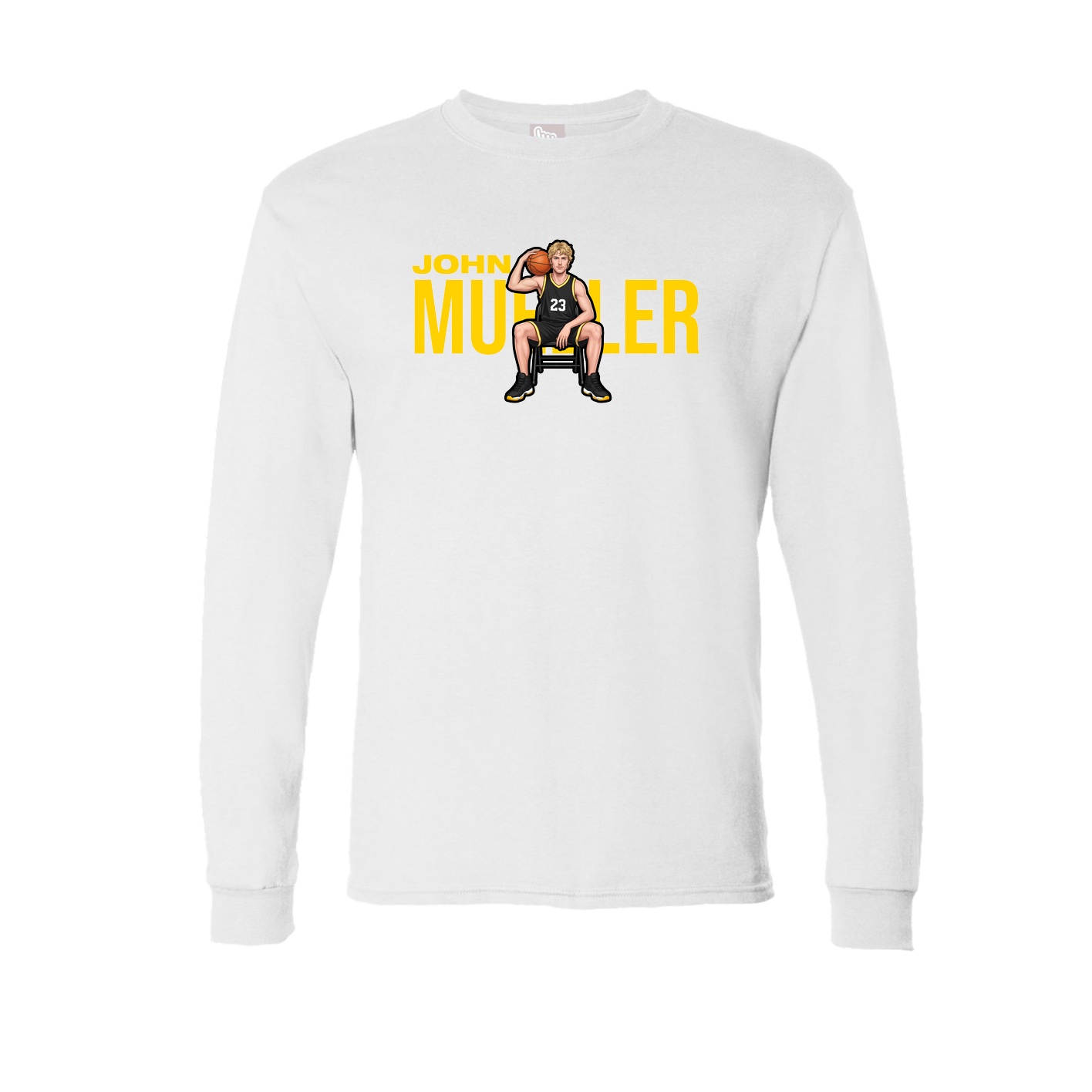 Long Sleeve Tee — Player Name in White