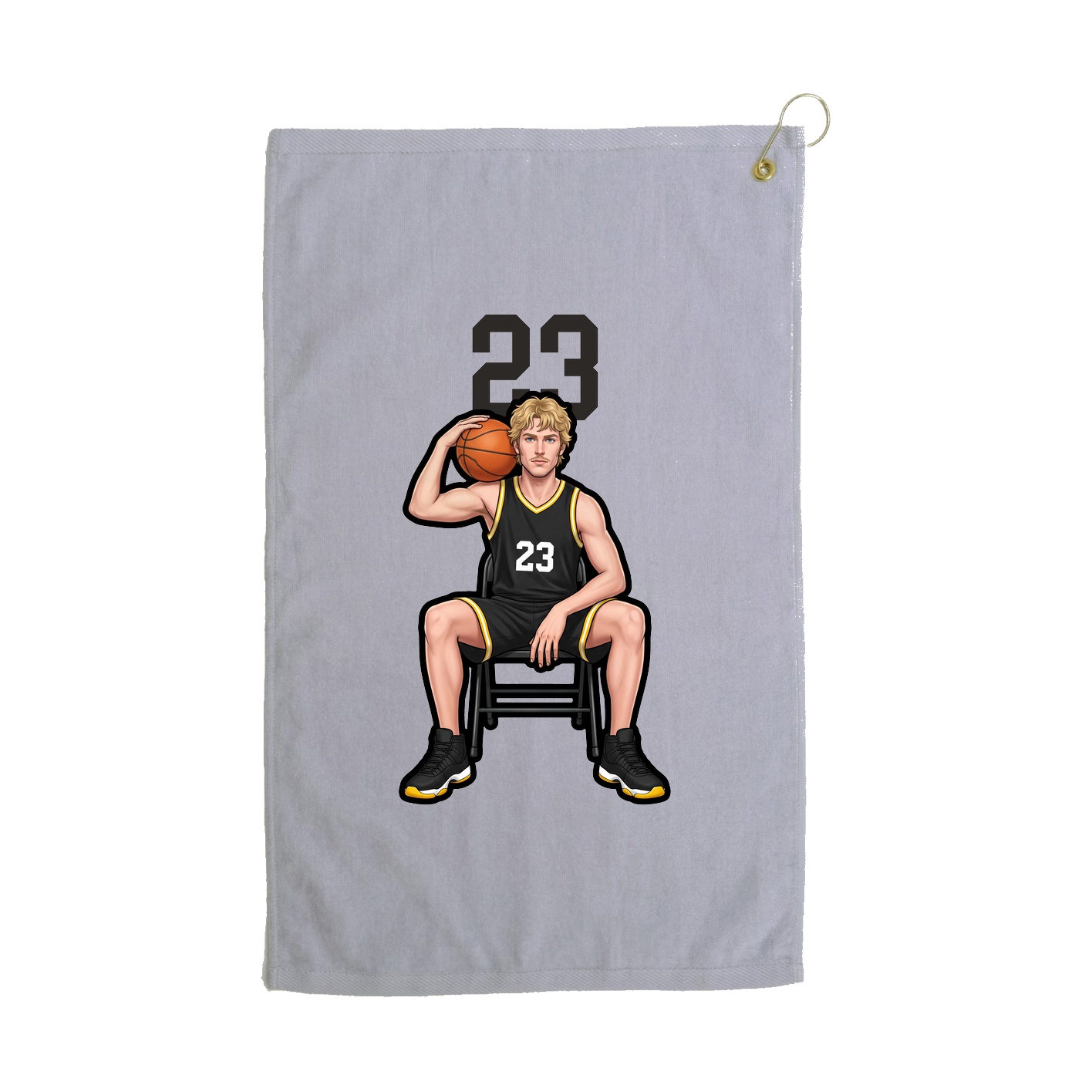 Golf Towel — Number Top in Grey