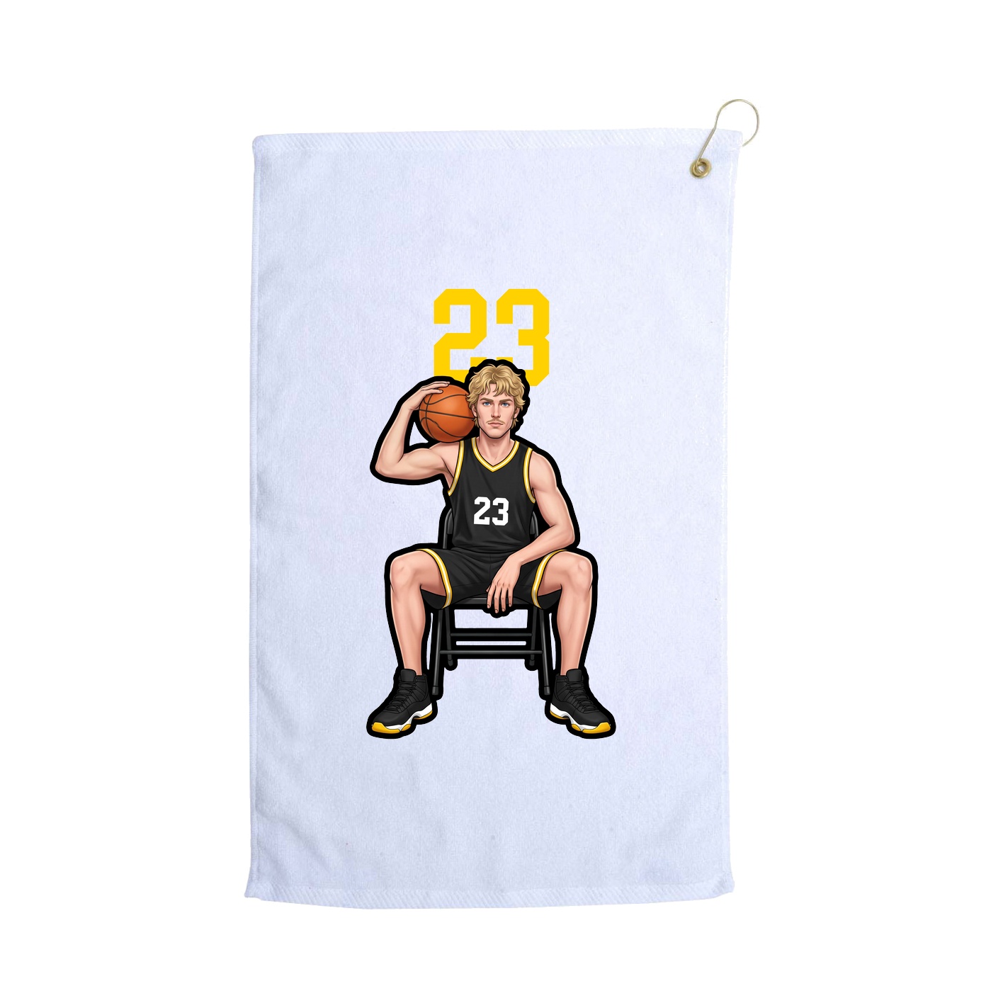 Golf Towel — Number Top in White