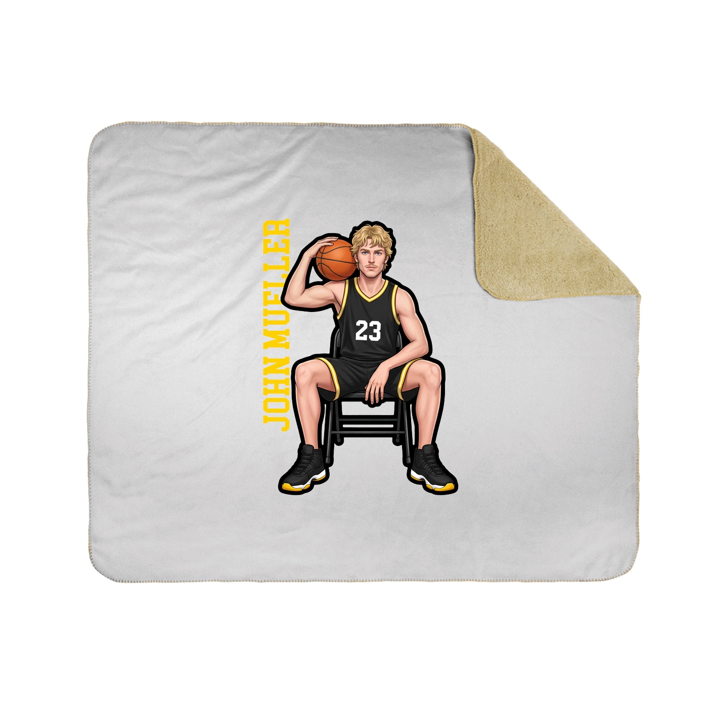Throw Blanket — Name Vertical in White