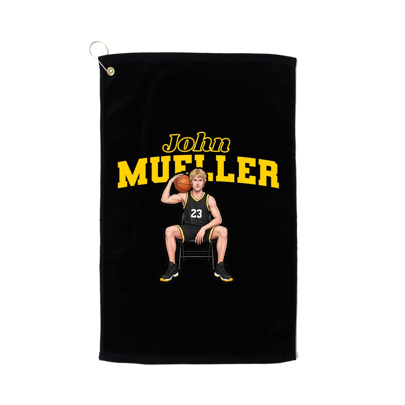 Golf Towel — Name Arch in Black