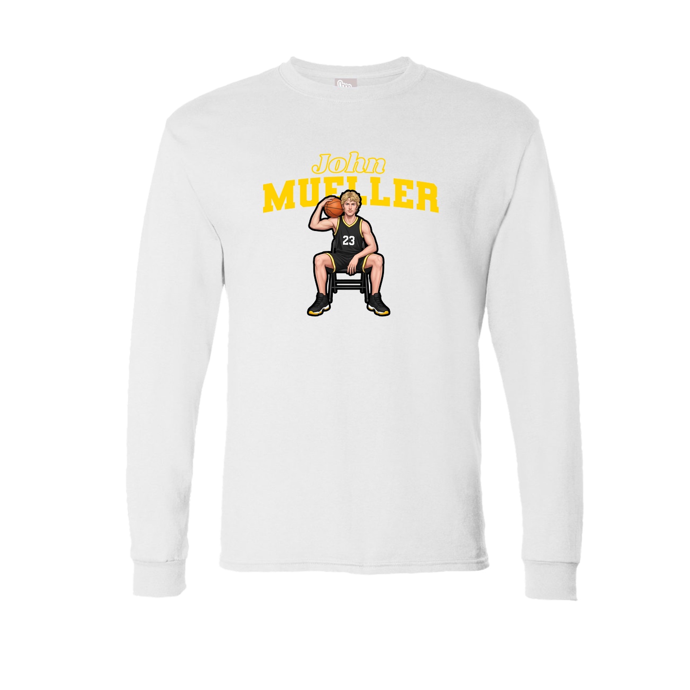 Long Sleeve Tee — Name Arch in White
