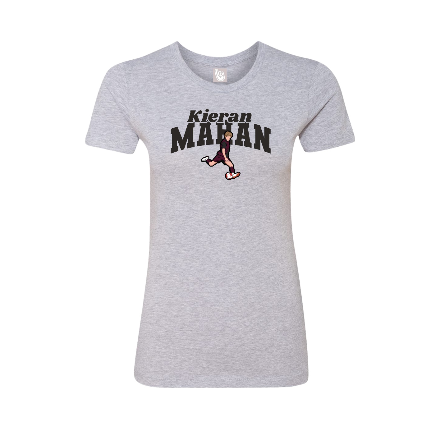 Fitted Women's Tee — Signature Arch in Grey