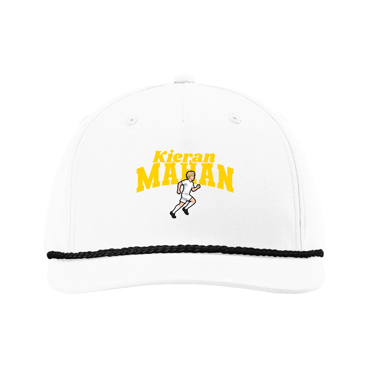 Five-Panel Classic Rope Cap — Signature Arch in White