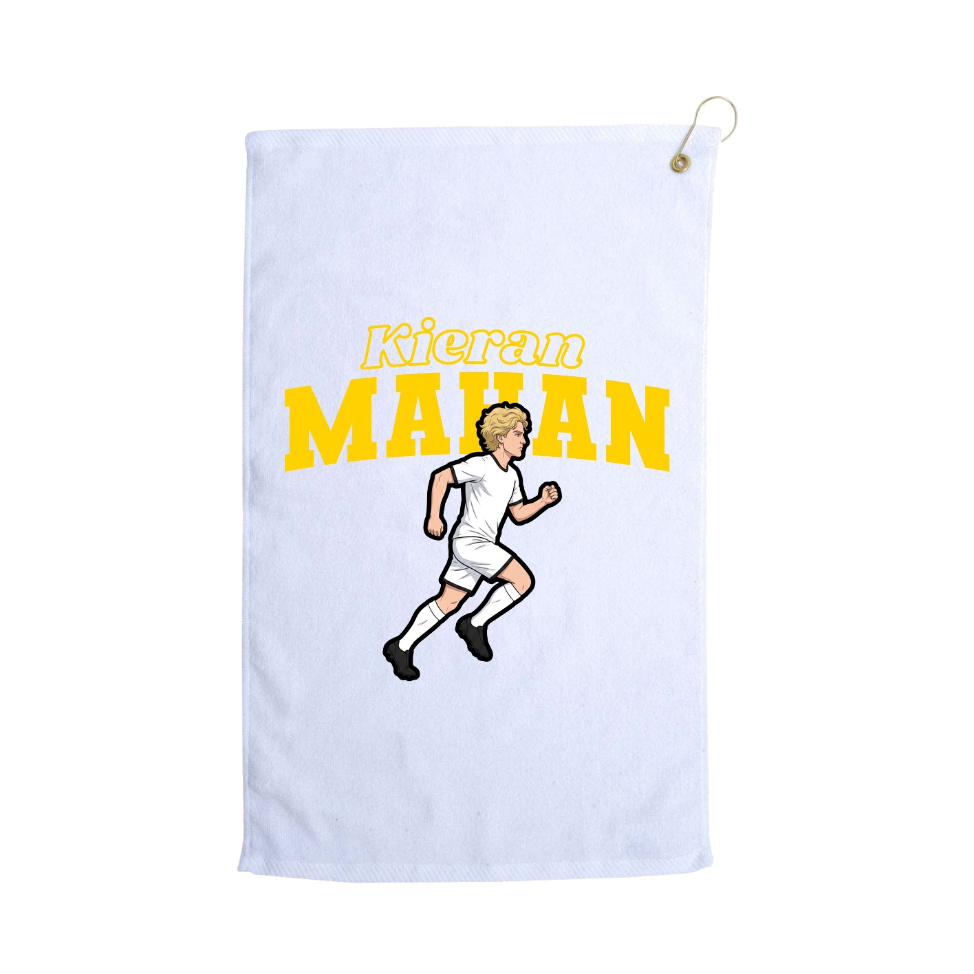 Golf Towel — Name Arch in White