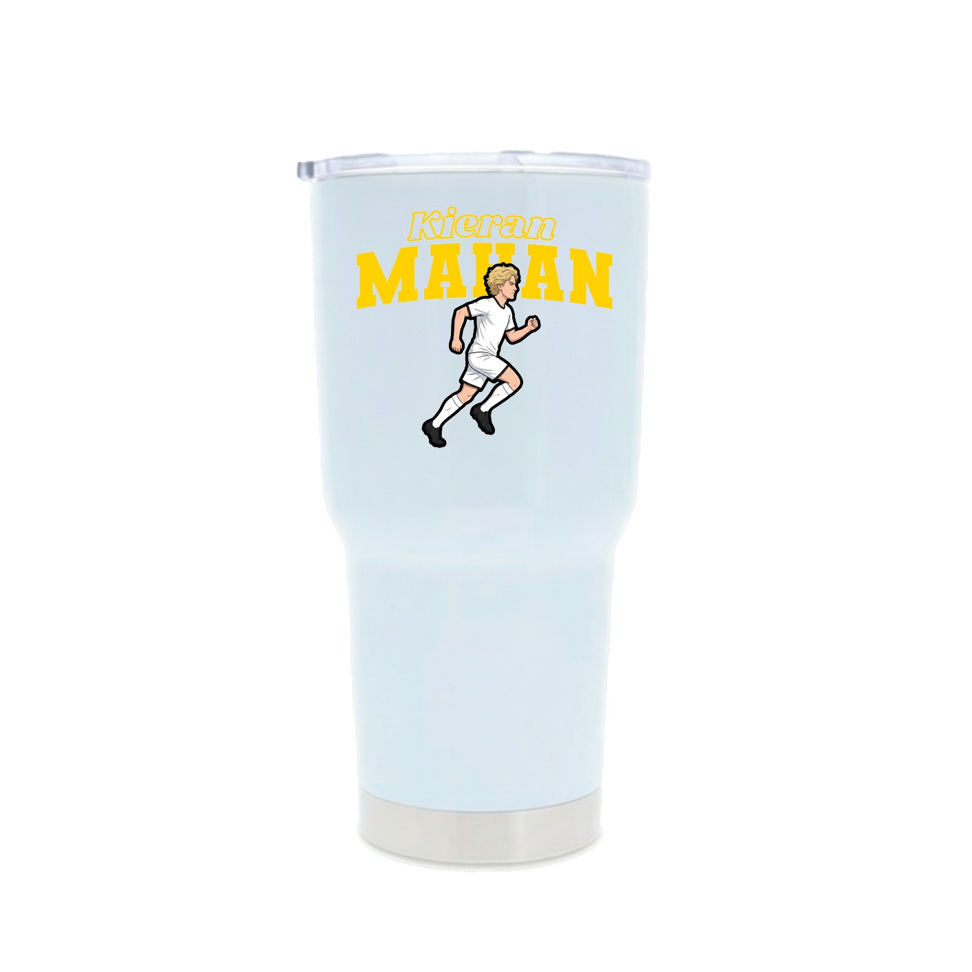 30oz Stainless Steel Tumbler — Name Arch in White