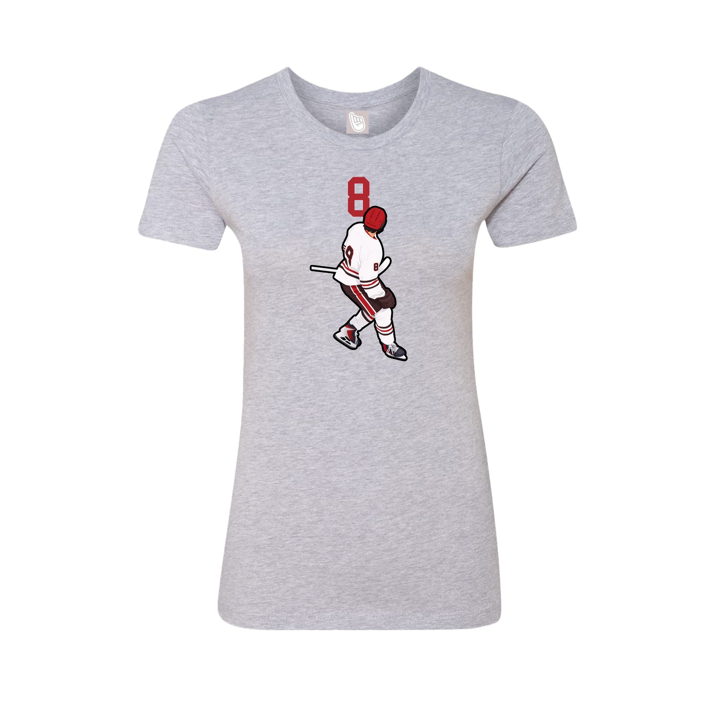 Fitted Women's Tee — Number Top in Grey