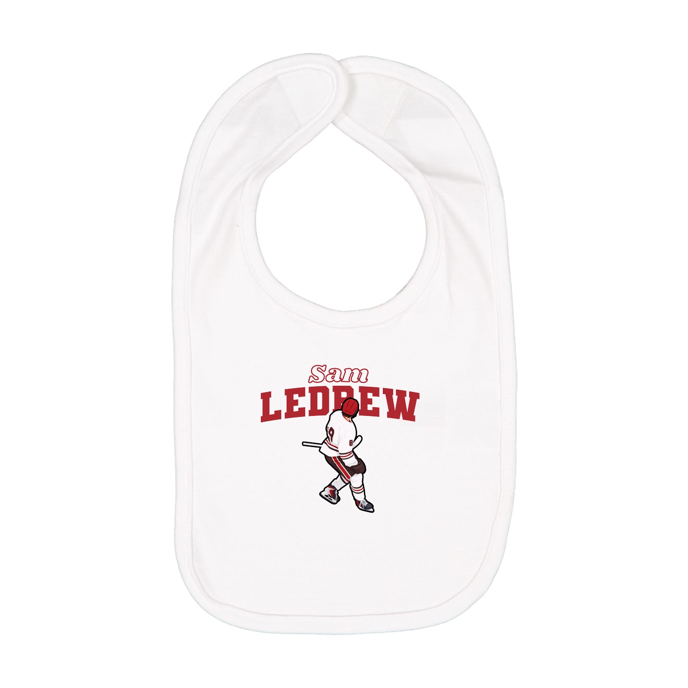 Infant Bib — Name Arch in White