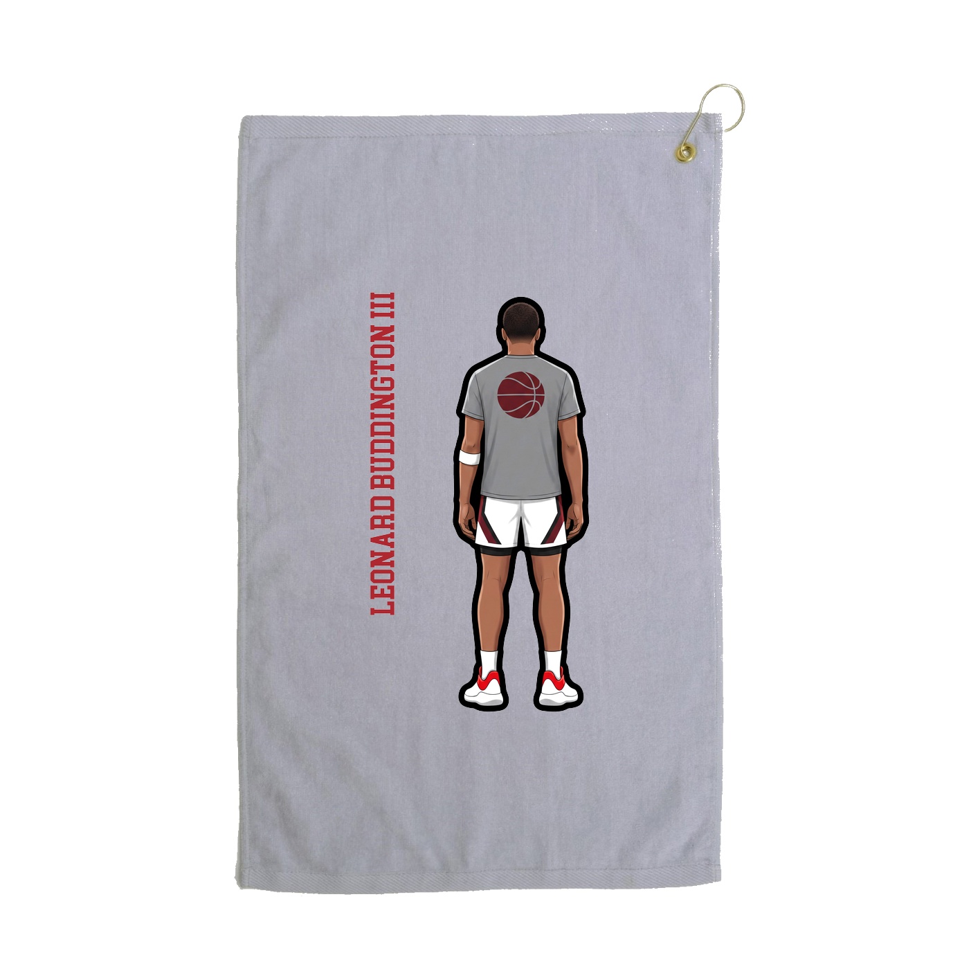Golf Towel — Name Vertical in Grey