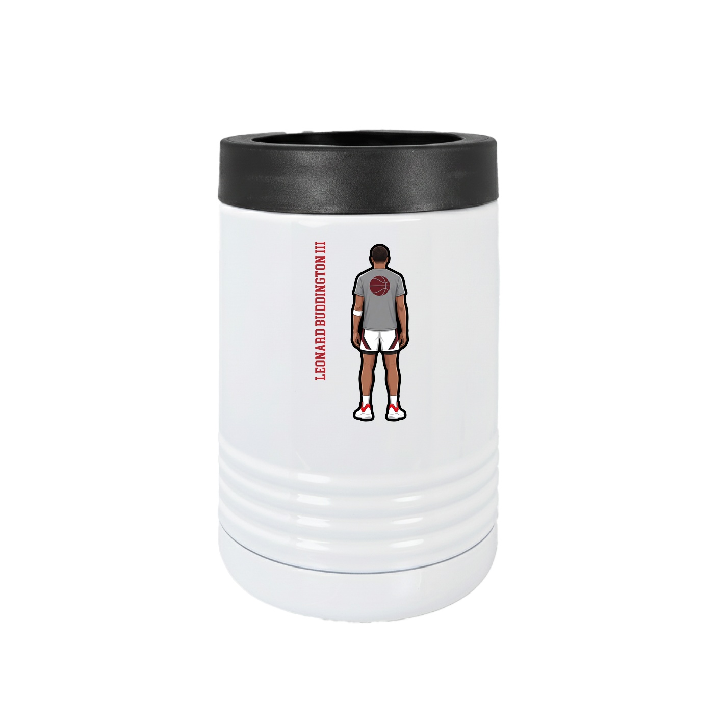 Beverage Holder — Name Vertical in White