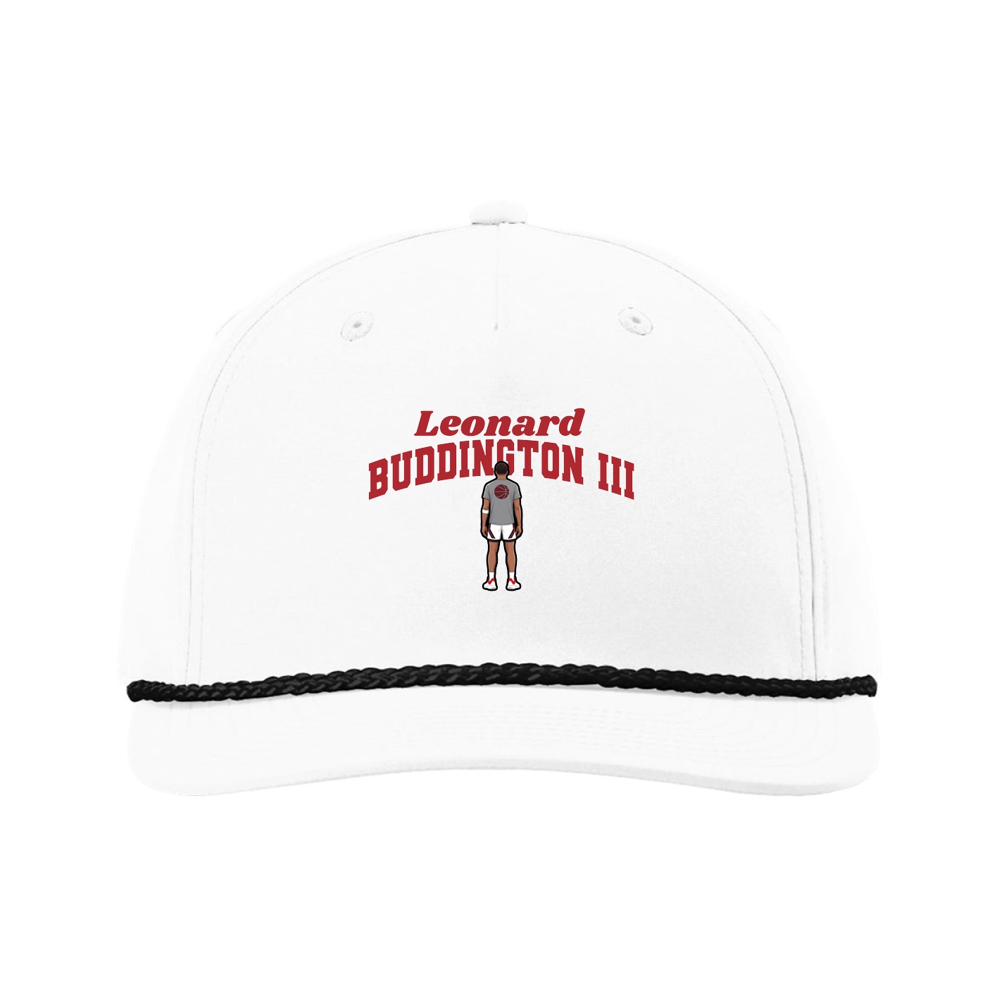 Five-Panel Classic Rope Cap — Signature Arch in White