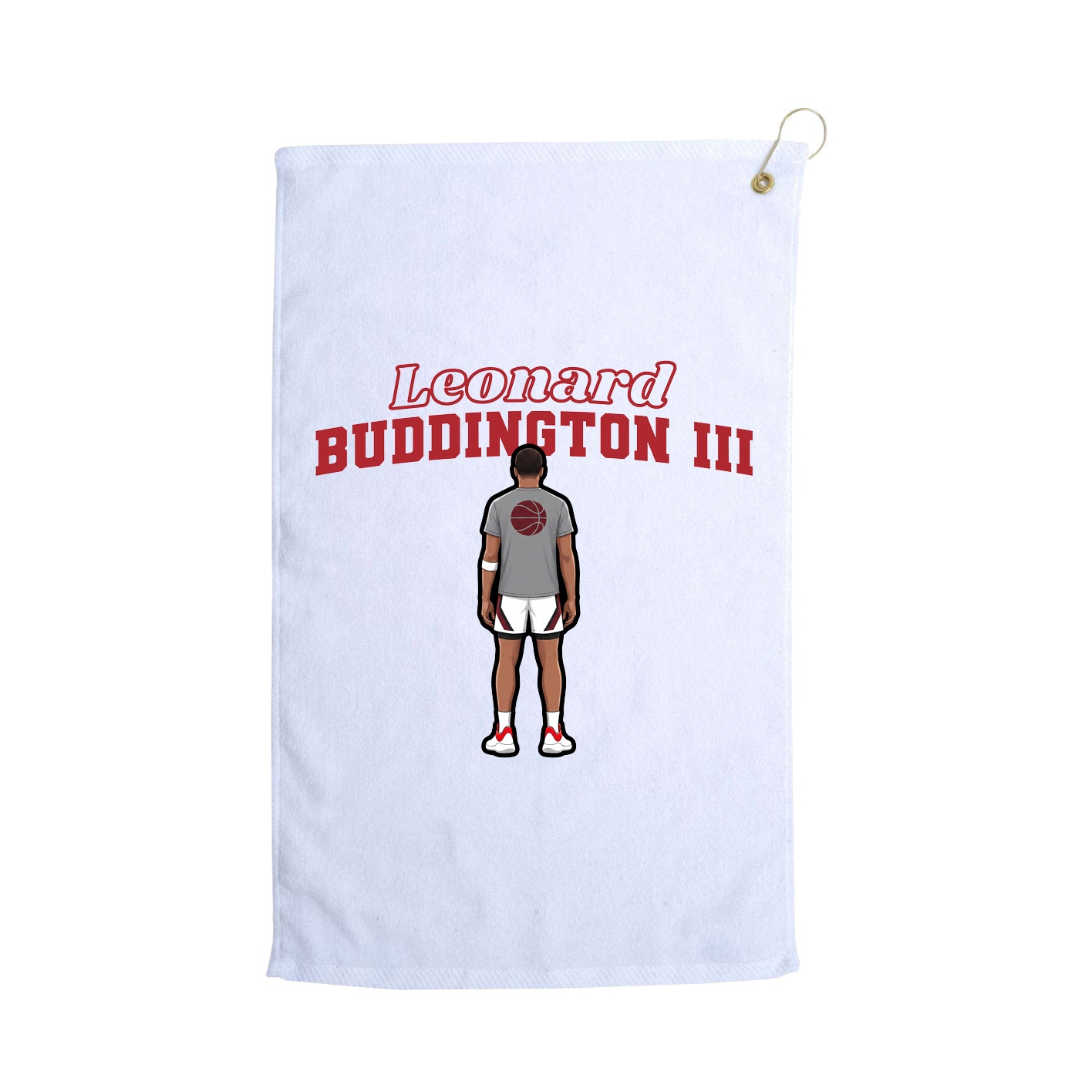 Golf Towel — Name Arch in White