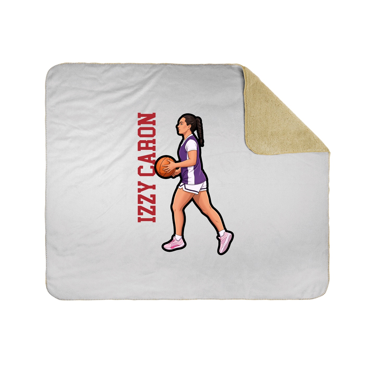 Throw Blanket — Name Vertical in White
