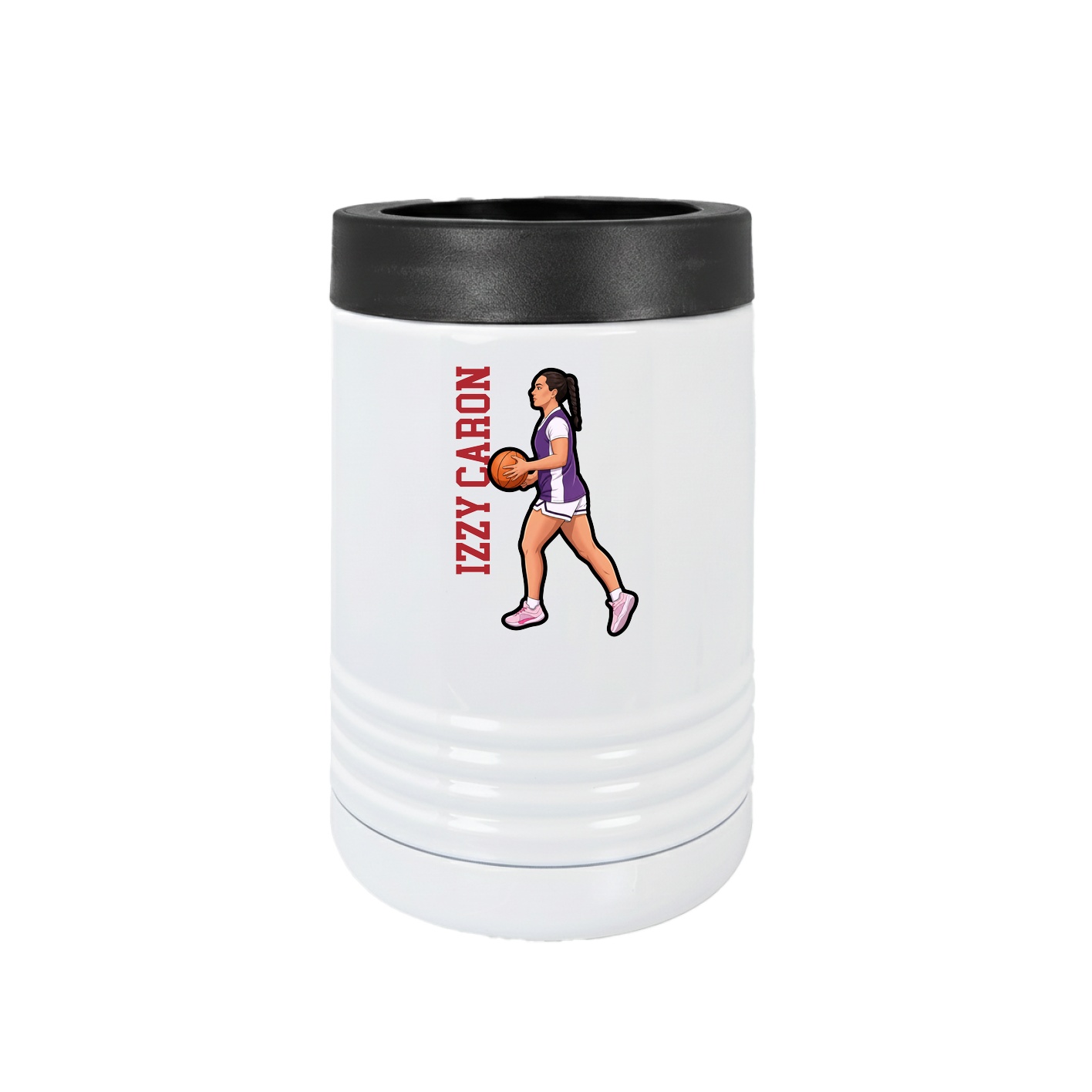 Beverage Holder — Name Vertical in White