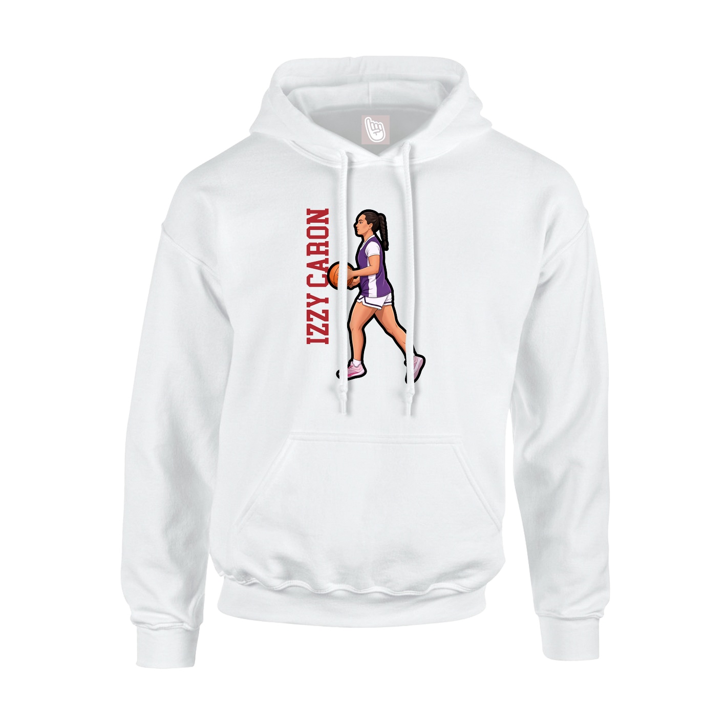 Youth Hoodie — Name Vertical in White