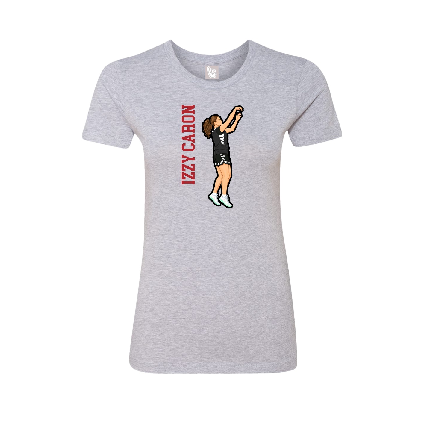Fitted Women's Tee — Name Vertical in Grey