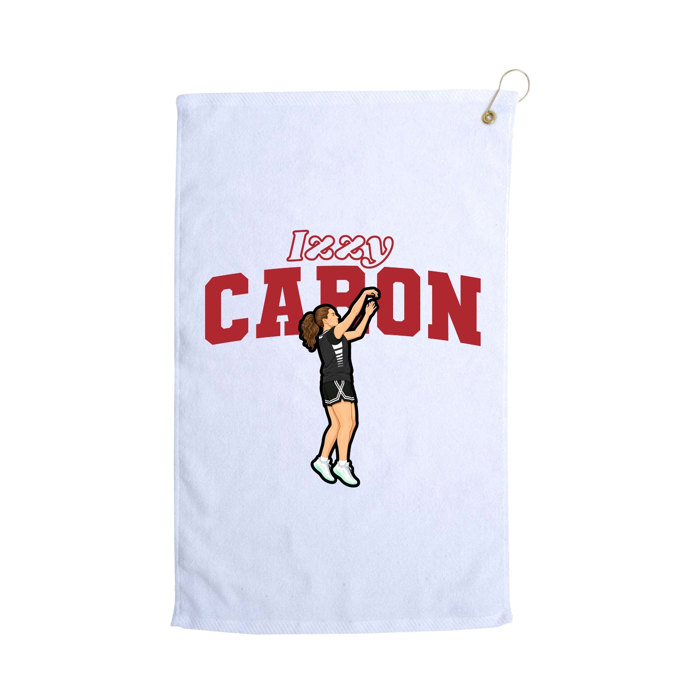 Golf Towel — Name Arch in White