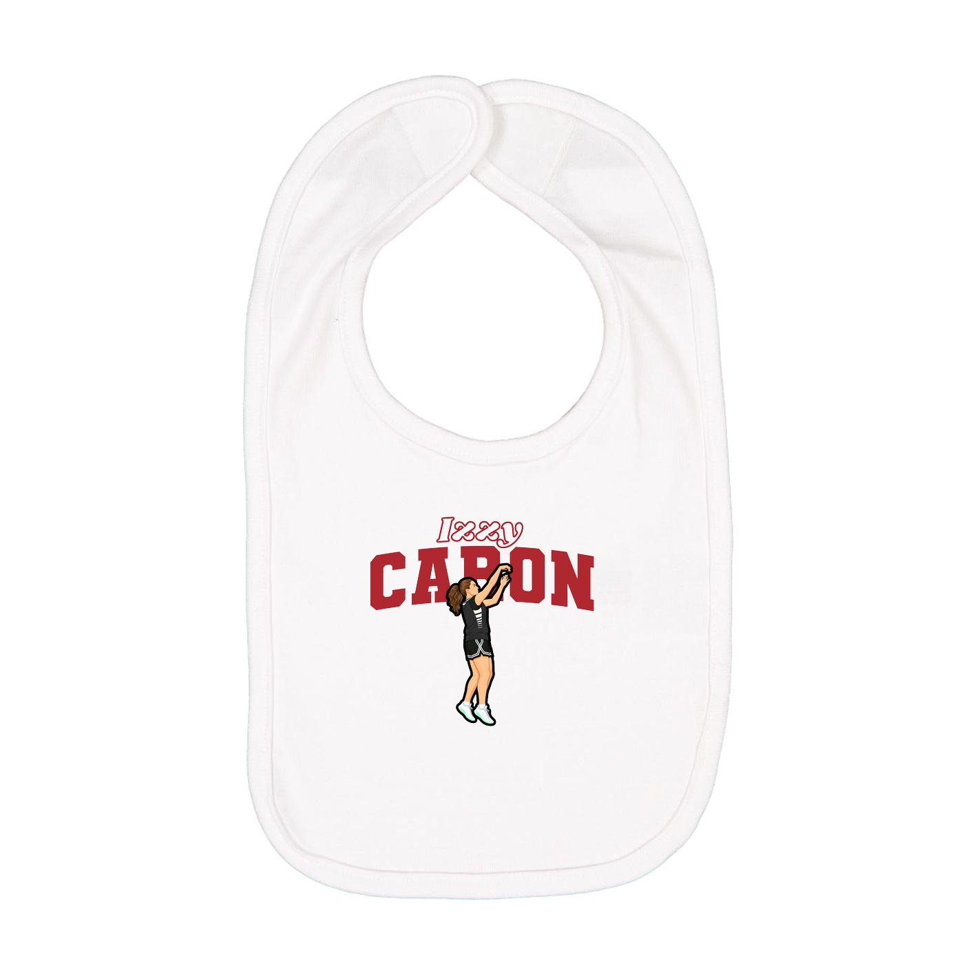 Infant Bib — Name Arch in White