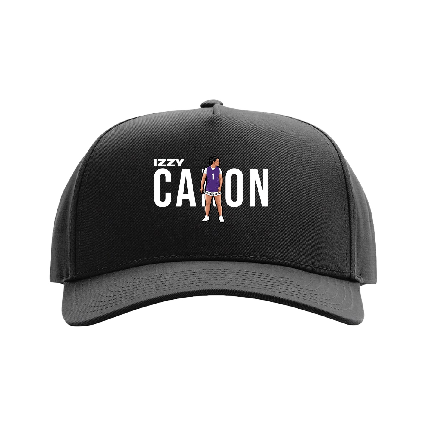 Full Fabric Five-Panel Champ Cap — Player Name in Black