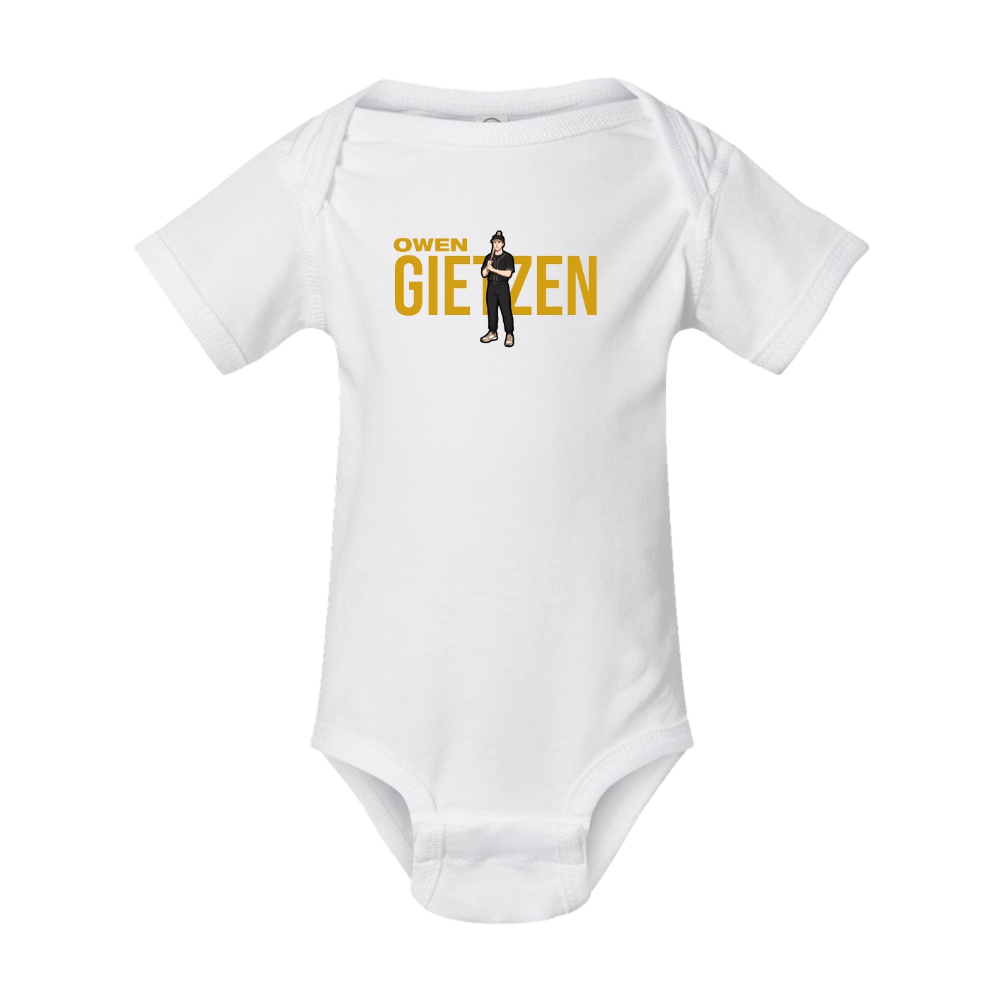 Baby Onesie — Player Name in White