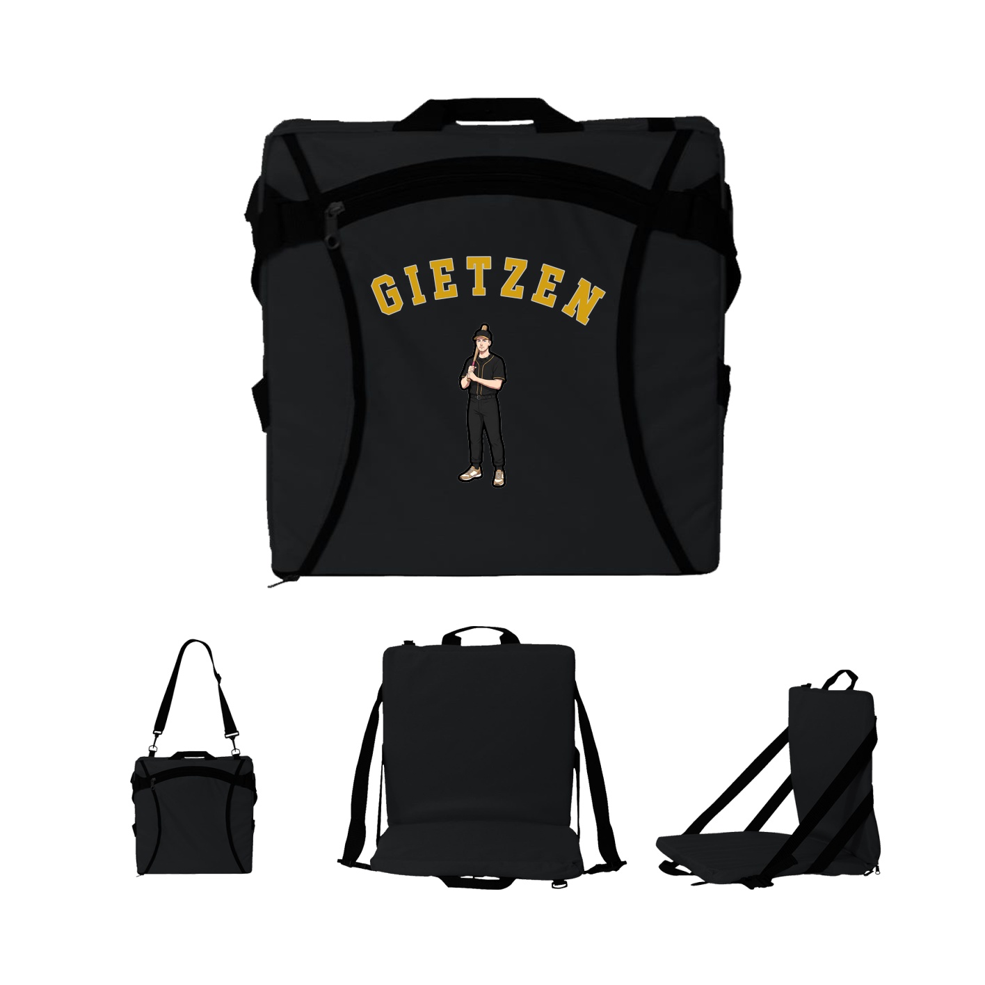 Folding Stadium Seat — Shirsey Arch in Black