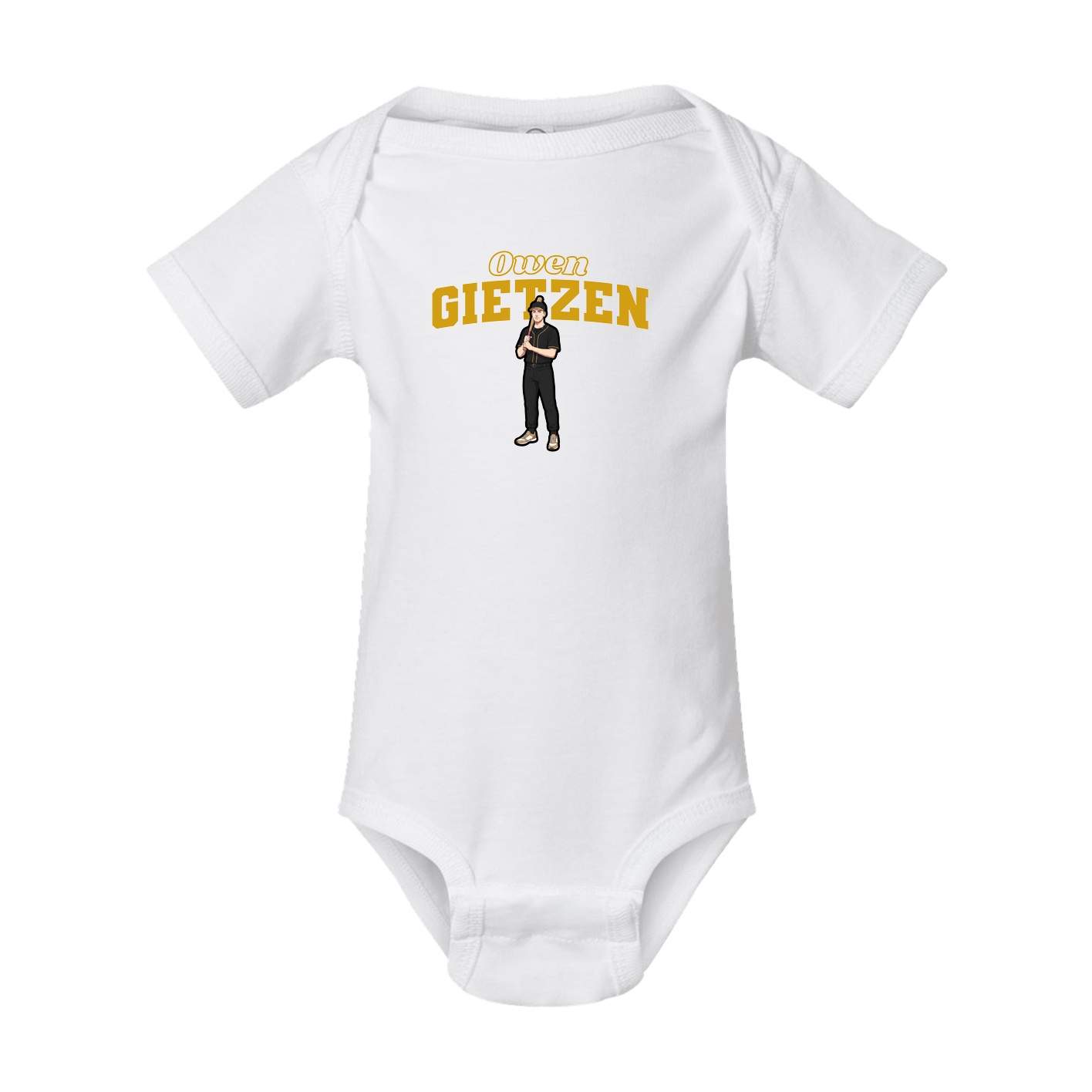Baby Onesie — Name Arch in White