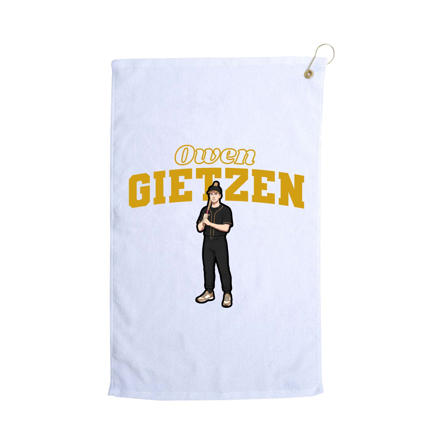 Golf Towel — Name Arch in White