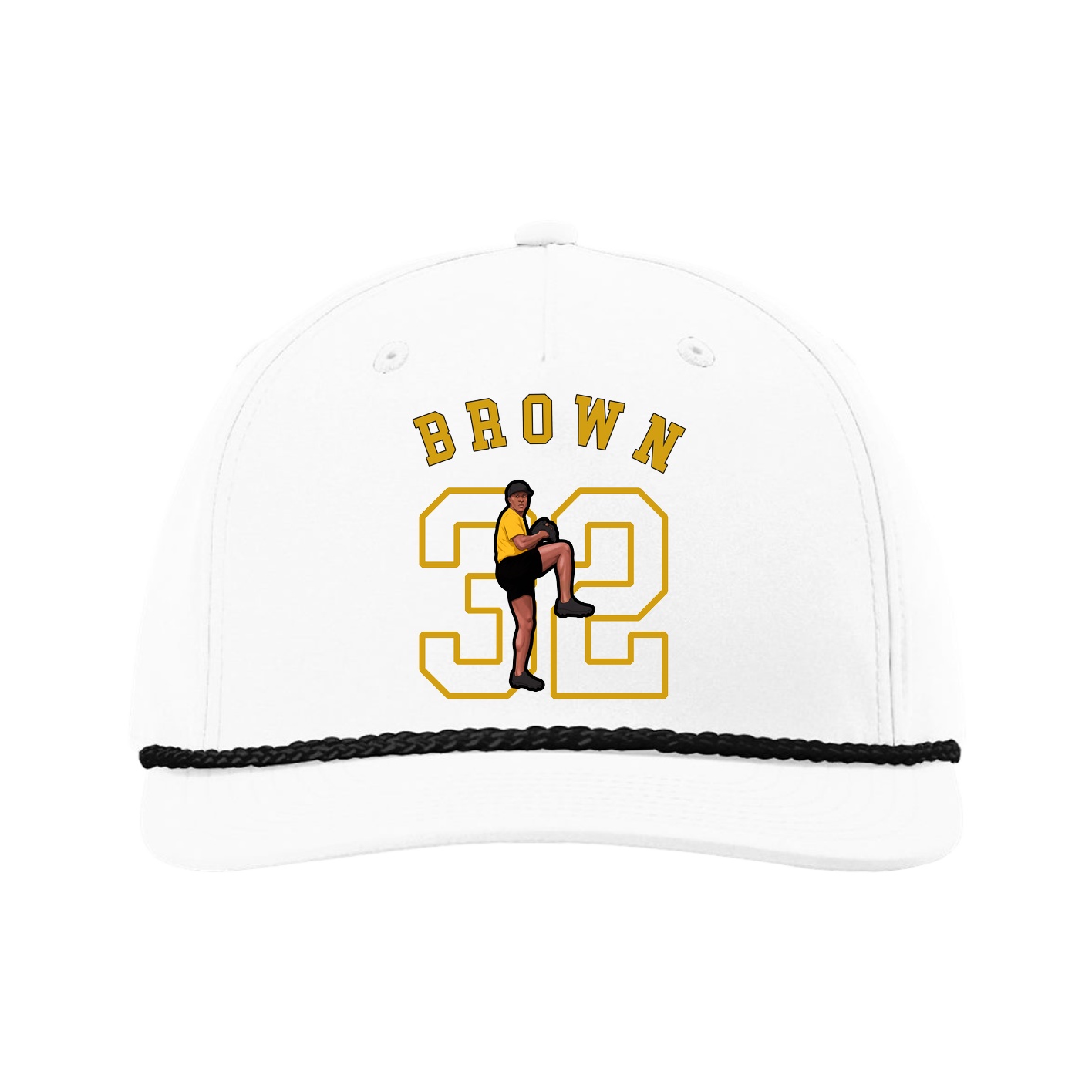 Five-Panel Classic Rope Cap — Shirsey Arch in White