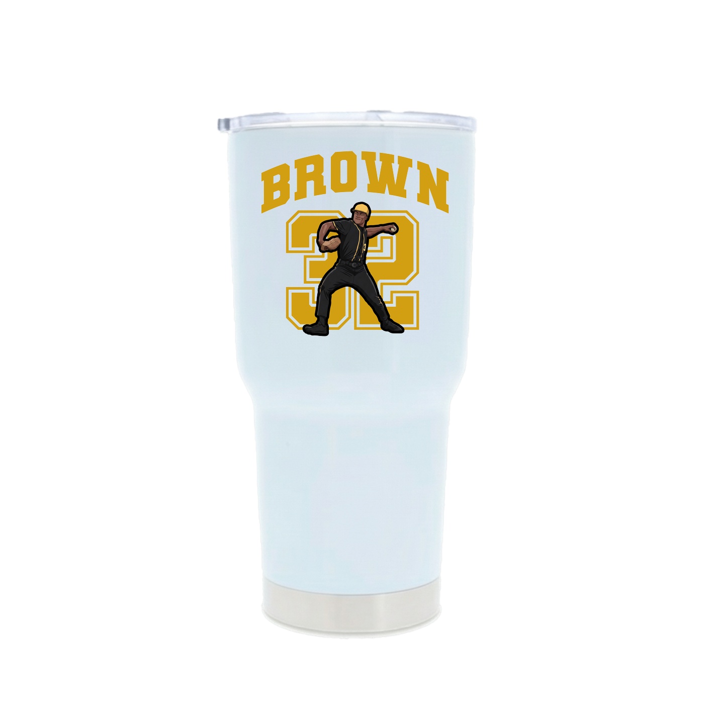 30oz Stainless Steel Tumbler — Number in White