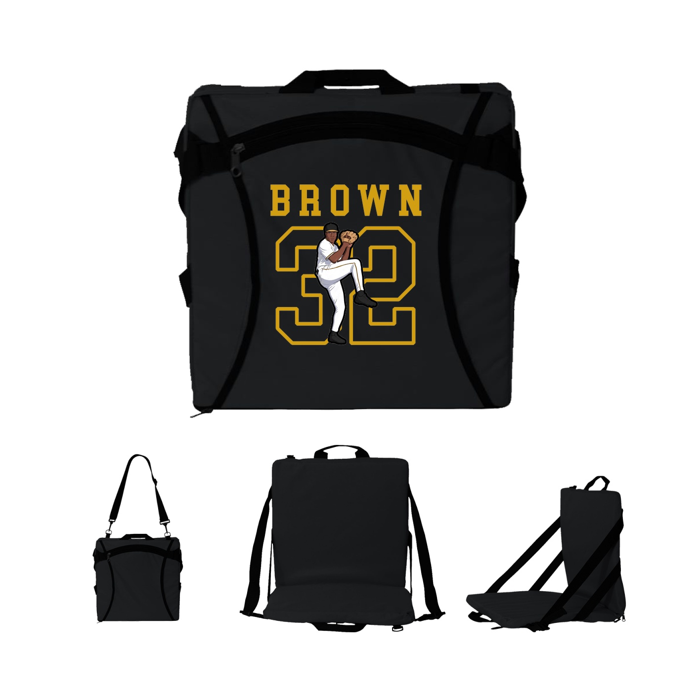 Folding Stadium Seat — Shirsey in Black