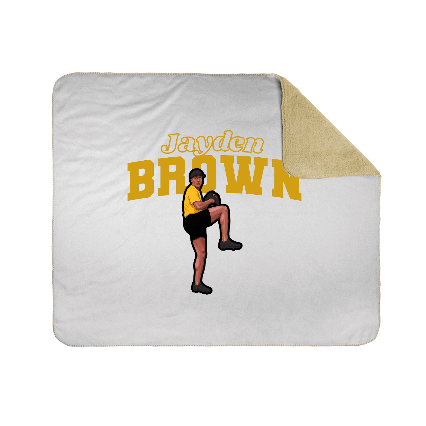 Throw Blanket — Name Arch in White